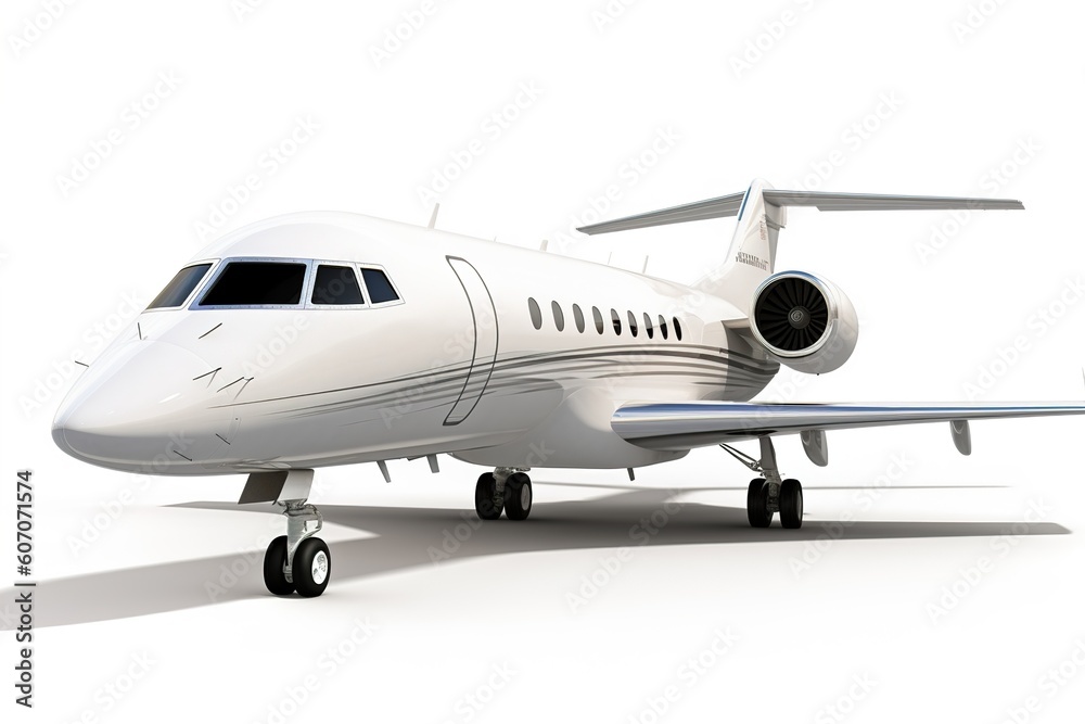 private jet isolated on white background. generated by AI. private jet isolated on white background. generated by AI.