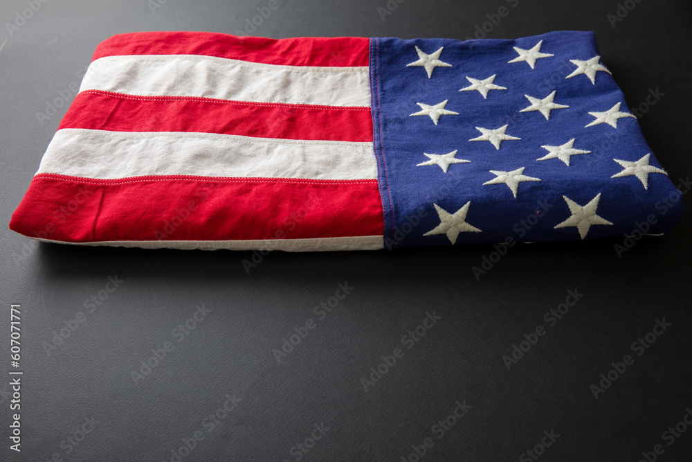 American flag folded closeup, US America National Holiday American flag folded closeup, US America National Holiday