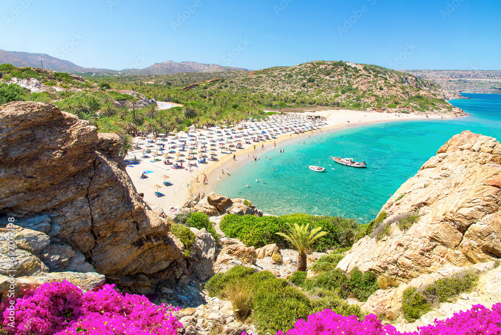 A view of the beach at Vai, Crete, Greece	 - obrazy, fototapety, plakaty 