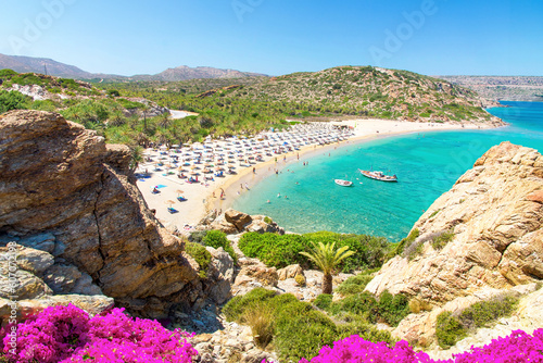 A view of the beach at Vai, Crete, Greece	 photo
