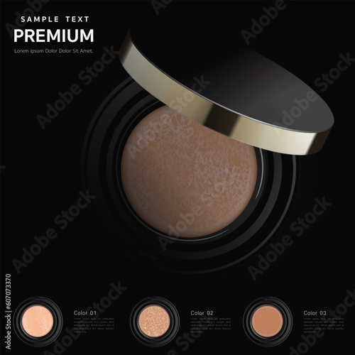 Makeup Powder Cushion Poster Template Vector Illustration