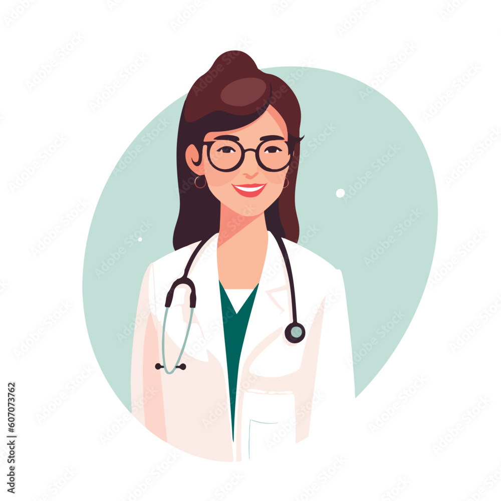 Medicine concept with young woman doctor in thin line style. Consultation and diagnosis. Vector illustration. Medicine concept with young woman doctor in thin line style. Consultation and diagnosis. Vector illustration.