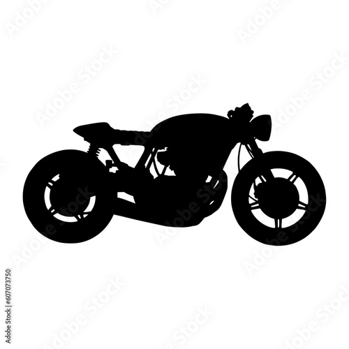 Cafe racer isolated on white , Cafe racer silhouette vector design, motorcycle silhouette vector
