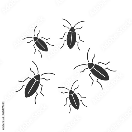 Cockroach icon. Simple design. Vector illustration.