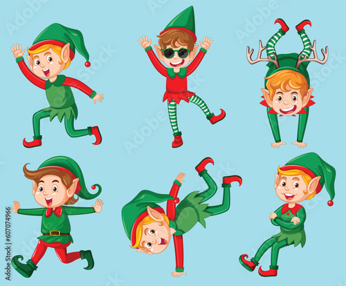 Cute kid wearing elf costume cartoon by the greatest graphics