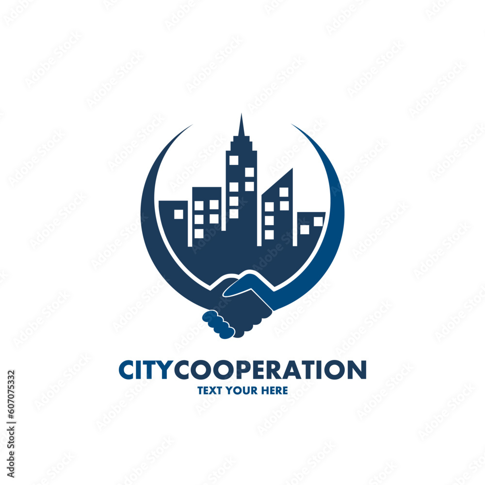 City cooperation vector logo template. This design use building symbol. Suitable business.