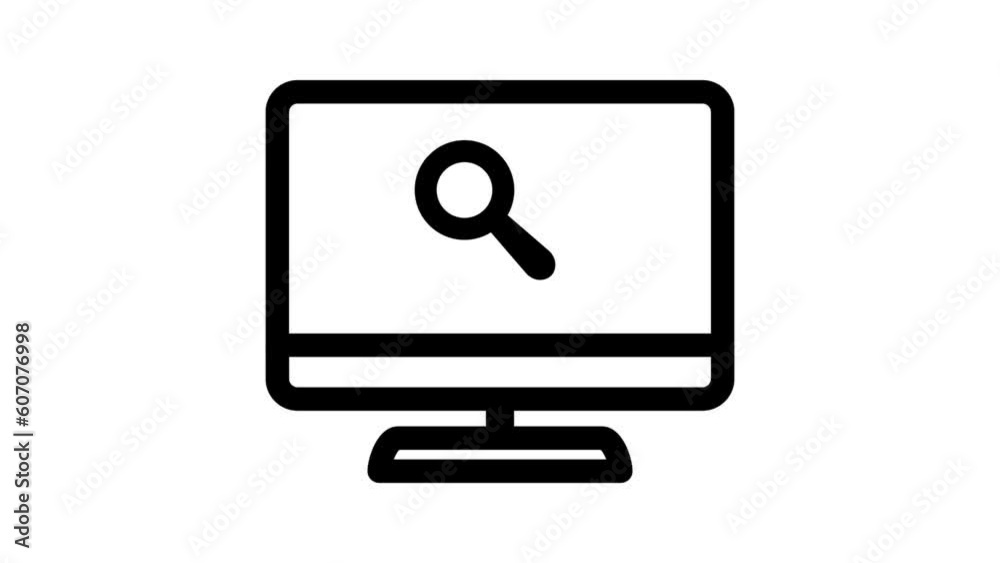 Computer with Magnifying glass, Computer scanning icon, alpha channel included. Computer with Magnifying glass, Computer scanning icon, alpha channel included.