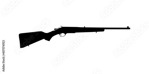 Weapon Silhouette, a long gun is a category of firearms with long barrels, for Pictogram. Logo, Apps, Website, Art Illustration or Graphic Design Element. Vector Illustration