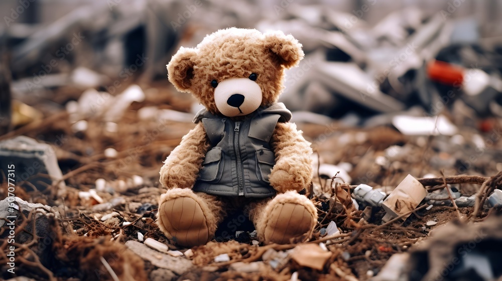 teddy bear among the ruins teddy bear among the ruins
