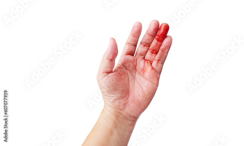 Bloody male hand isolated PNG transparent