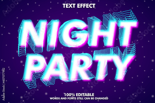 editable glitch tect effect. error blur typography stle photo