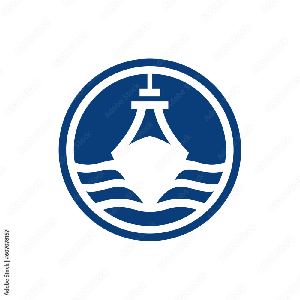 Cargo Ship Front View Logo Icon Template Vector Cargo Ship Front View Logo Icon Template Vector