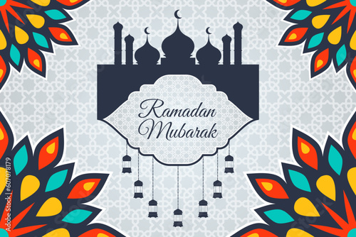 simple and moedrn ramadan background banner