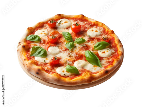 Pizza on a transparent background. PNG. Generated AI.