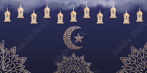 simple and moedrn ramadan background banner