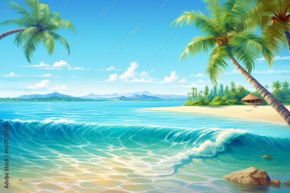 Beautiful vacation island Generative AI