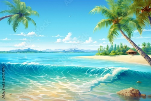 Beautiful vacation island Generative AI