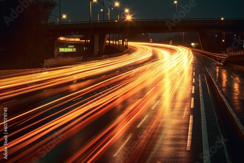light trails. generated by AI Generative AI