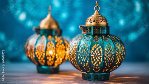 Traditional Moroccan ornamental lantern Generative AI © Dyeru