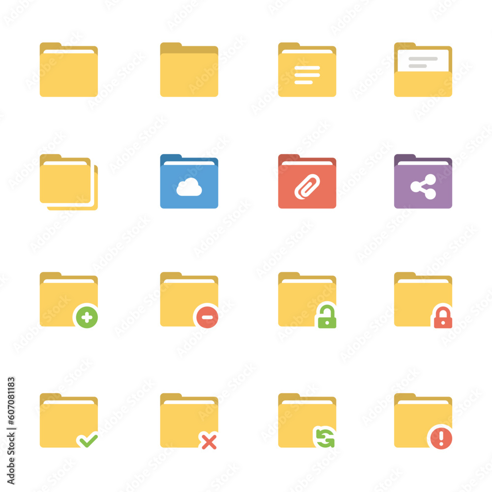 folders and files set icons folders and files set icons