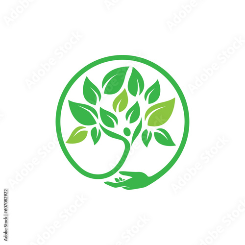 Teamwork people tree logo vector