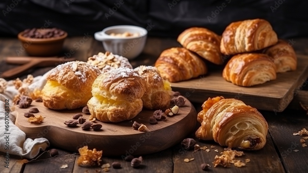 Croissant with snacks Generative AI Croissant with snacks Generative AI