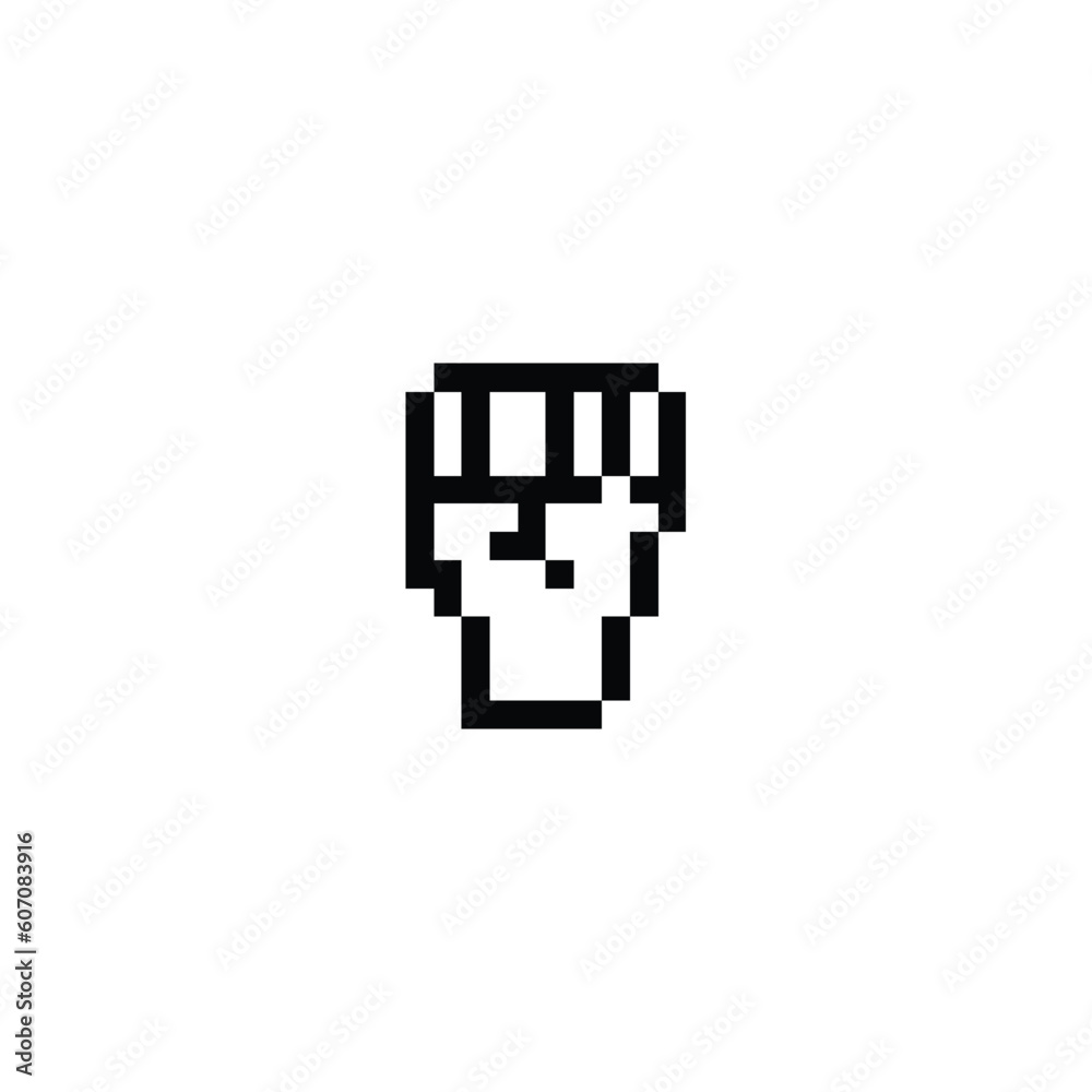 this is a hand icon in pixel art with black color and white background ,this item good for presentations,stickers, icons, t shirt design,game asset,logo and your project. this is a hand icon in pixel art with black color and white background ,this item good for presentations,stickers, icons, t shirt design,game asset,logo and your project.