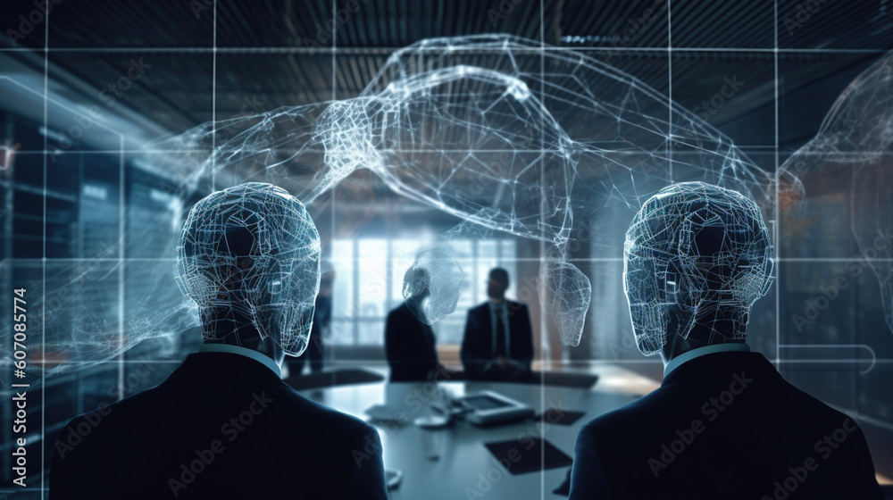 Pracująca sztuczna inteligencja, Cyfrowa transformacja, biznes przyszłości - Working Artificial Intelligence, Digital Transformation, Business of the Future - AI Generated - obrazy, fototapety, plakaty 
