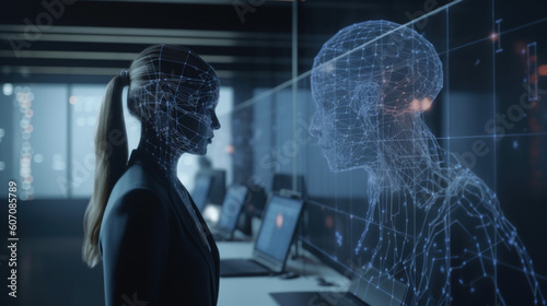 Rozmawiając z AI, AI w Biznesie, wizja przyszłości, dialog cyfrowy -Talking to AI, AI in Business, vision for the future, digital dialogue - AI Generated
