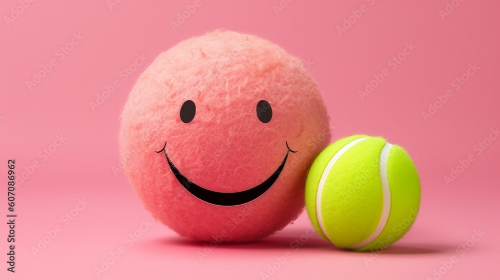 Happy cheerful tennis balls Generative AI