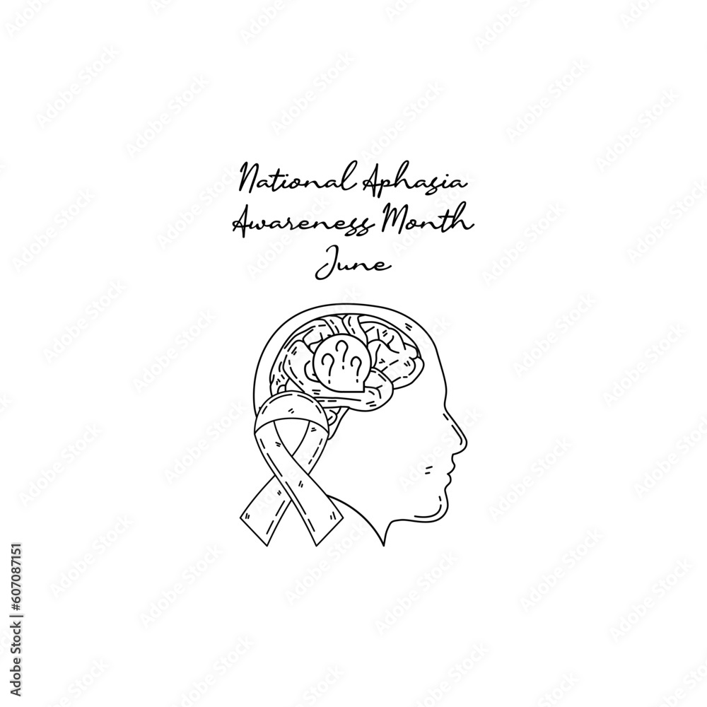 line art of national aphasia awareness month good for national aphasia awareness month celebrate. line art. illustration.