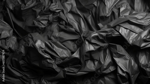 crumpled black trash bags Generative AI