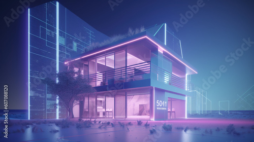 Inwestycja w nieruchomość, inteligenty dom, architektura przyszłości - Real estate investment, smart home, architecture of the future - AI Generated
