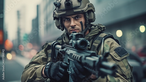 soldier in uniform deployed...