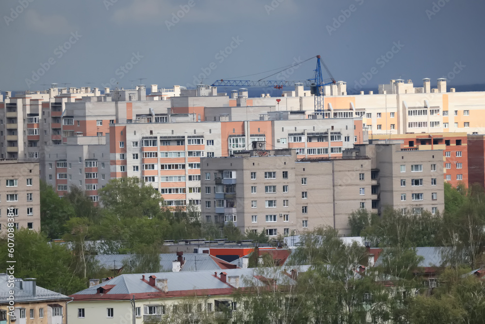 Fototapeta premium landscape contemporary ghetto russia apartment buildings architecture