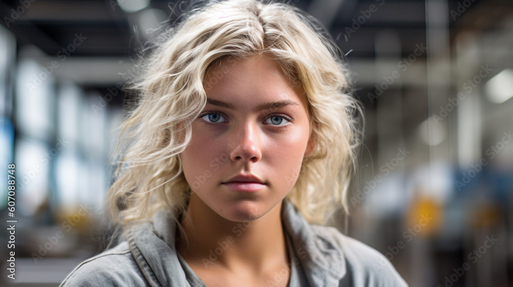 young adult woman or teenager, fictional location or at work job, indoor young adult woman or teenager, fictional location or at work job, indoor