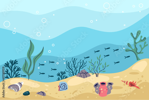 Beach sea sand summer background concept. Vector graphic design illustration