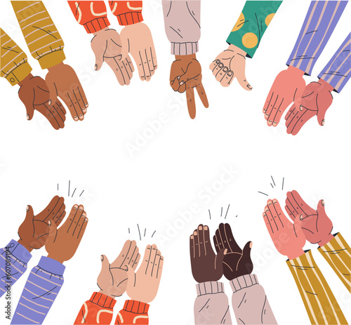Applause hand applaud appreciation team background concept. Vector graphic design illustration
