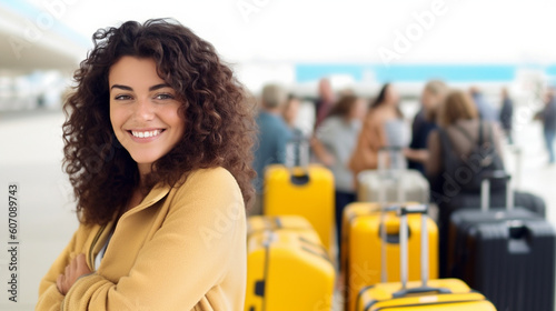 young adult woman arrival o...