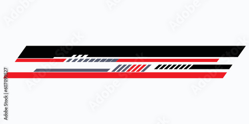 Abstract vector lines on white background. Striped design element. Stickers for vehicles, boats, motorcycles, sports cars, trucks, bodies, cabins, toys, clothing.