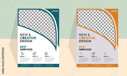 2  color  simple  & Modern Flyer Design template . Corporate Business flyer design layout 