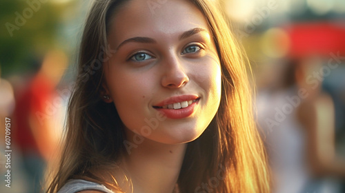 young adult woman outside, ...