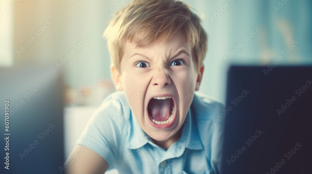 computer screens, child, teenager boy with big sad eyes, shocked or scared, fictional happening computer screens, child, teenager boy with big sad eyes, shocked or scared, fictional happening