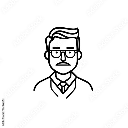 Male teacher vector illustration isolated on transparent background