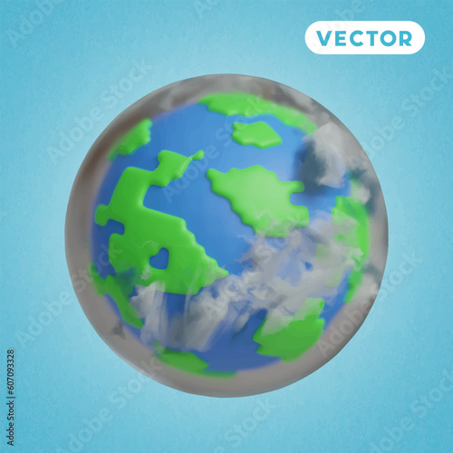 globe 3D vector icon set, on a blue background