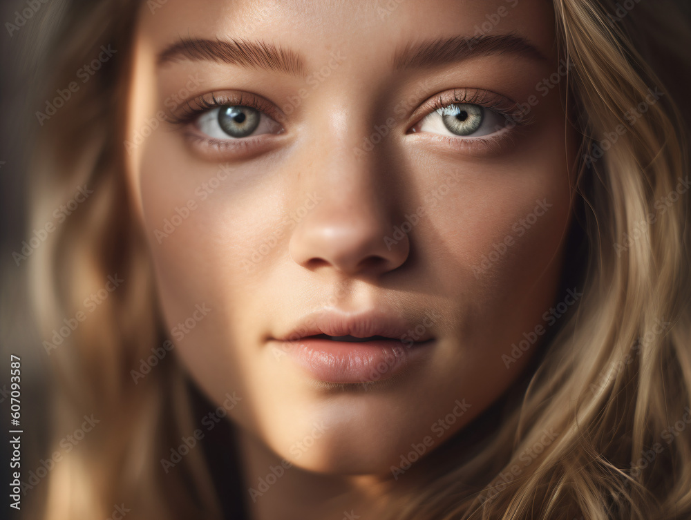 A close up of a woman with blue eyes Generative Ai A close up of a woman with blue eyes Generative Ai