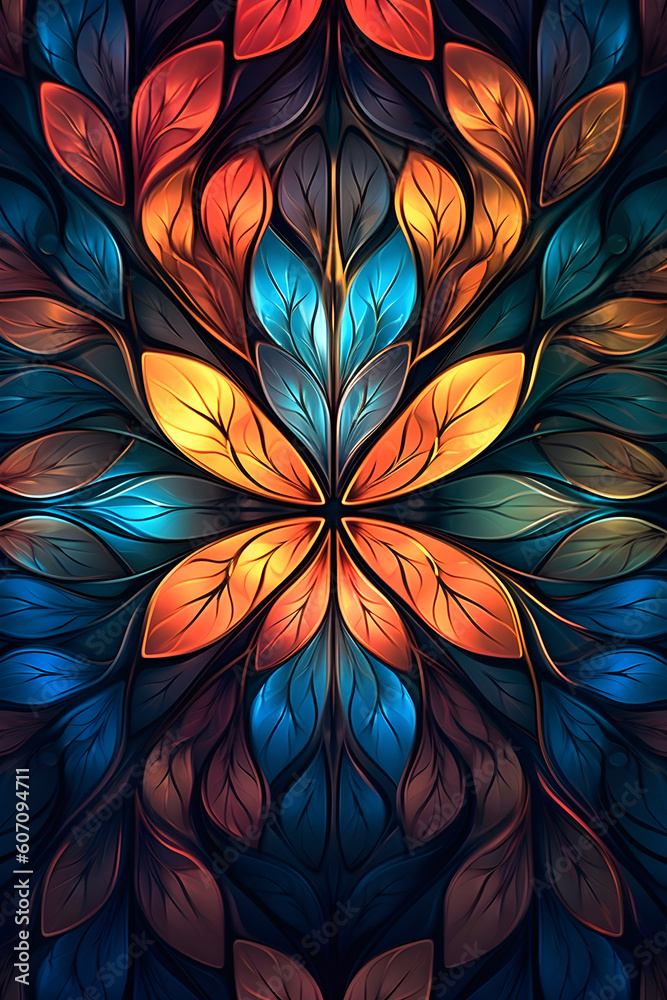 Intricate details and vibrant colors of a mesmerizing pattern. Generated with Ai. Intricate details and vibrant colors of a mesmerizing pattern. Generated with Ai.