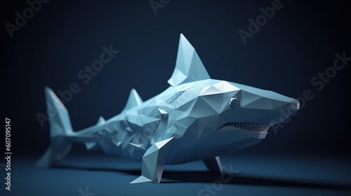 Żarłacz biały - origami rekin - ochrona mórz i oceanów - White shark - origami shark - marine and ocean conservation - AI Generated