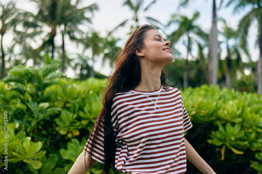 beautiful woman walk lifestyle smiling t-shirt freedom outdoor park nature summer beautiful woman walk lifestyle smiling t-shirt freedom outdoor park nature summer