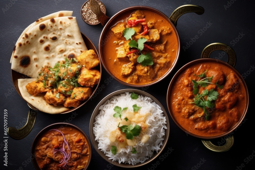 Indian Chicken tikka masala or curry, served in a bowl or plate. selective focus, generative Ai